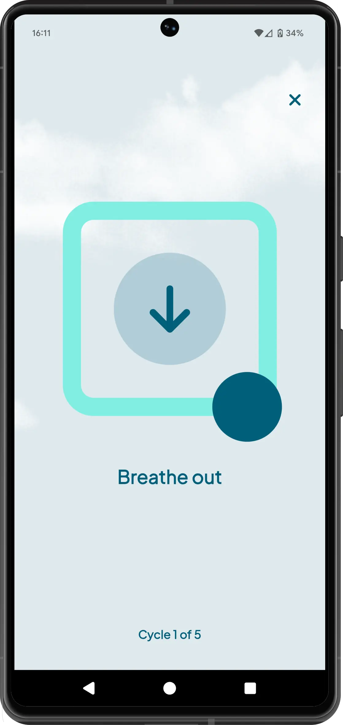 Workplace meditation breathing exercise interface